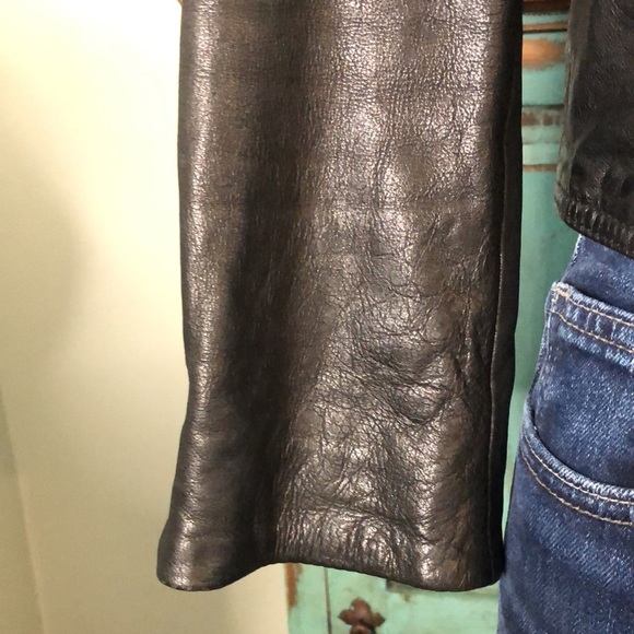 MADEWELL BLACK LEATHER MOTO ZIPPERS JACKET COLLARLESS SIZE XS - Picture 3 of 15